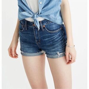 Madewell Cutoff Edition Glenoaks Wash Jean High-Rise Denim Shorts Stretchy 29